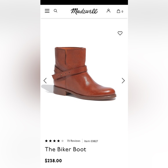 Madewell The Biker Boot. Italian Leather. Size 8. EUC Moto boot. - Picture 9 of 9
